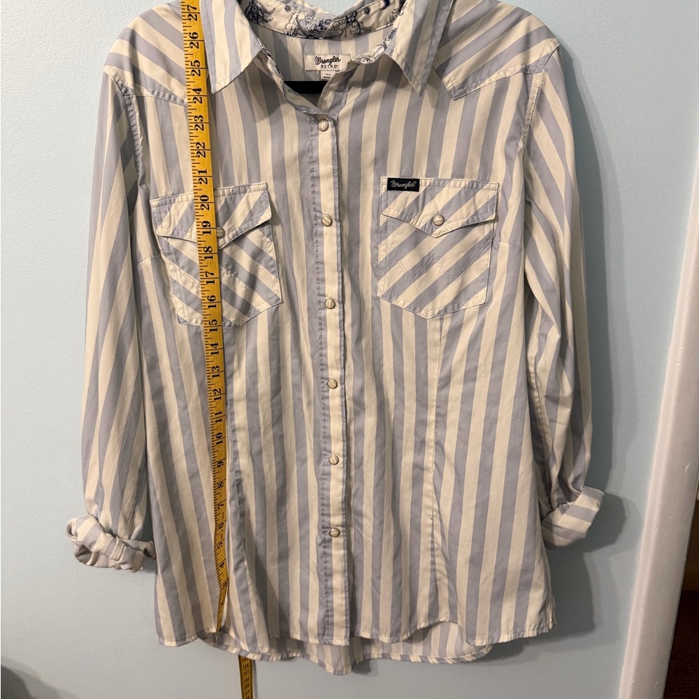Wrangler Blue and White Striped Shirt
